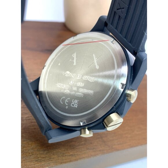 Armani Exchange Men's Watch AX1335 Quartz Chronograph Blue Dial Rubber Band 44mm - Picture 6 of 13